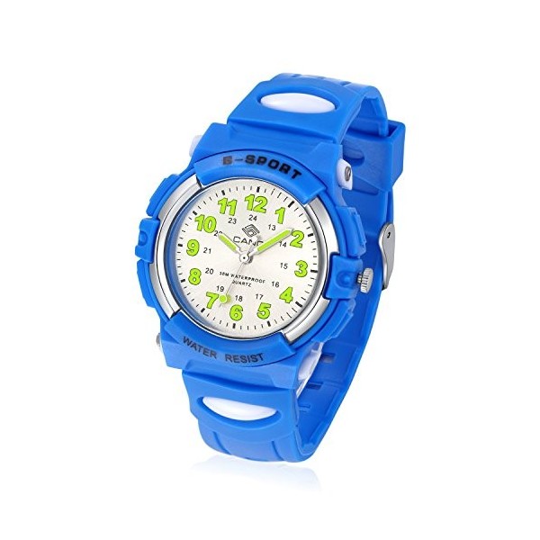 Juboos Montre Analogique pour Enfants, étanche 3ATM, Facile à Lire, Montre denseignement du Temps pour Garçon Fille, Montre-