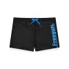 FREEGUN Maillot de Bain Garçon Séchage Rapide, Boxer de Bain Enfant, Plage et Piscine, Noir, Bleu, Taille 8/10 Ans