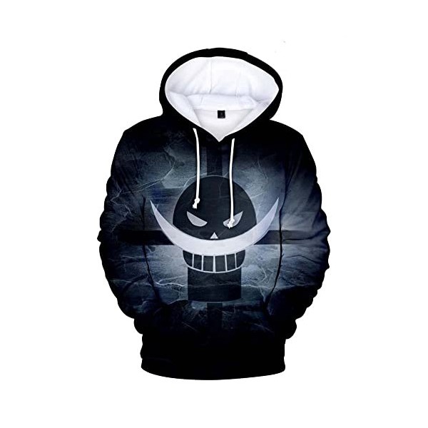 Syqiya Impression 3D Anime Pull à Capuchon Hoodie Roronoa Zoro Cosplay Costume Adulte Homme Femme Blanc/C XL Chest 116cm 