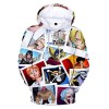 Syqiya Impression 3D Anime Pull à Capuchon Hoodie Roronoa Zoro Cosplay Costume Adulte Homme Femme Blanc/C XL Chest 116cm 