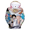 Syqiya Impression 3D Anime Pull à Capuchon Hoodie Roronoa Zoro Cosplay Costume Adulte Homme Femme Blanc/C XL Chest 116cm 