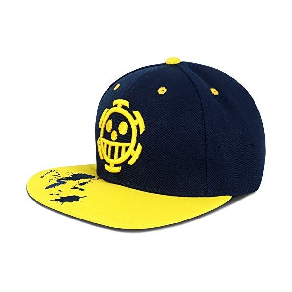 Roffatide Anime One Piece Trafalgar Law Casquette de Baseball pour Garçons Casquette Ajustable Brodée Casquette Trucker à Bor