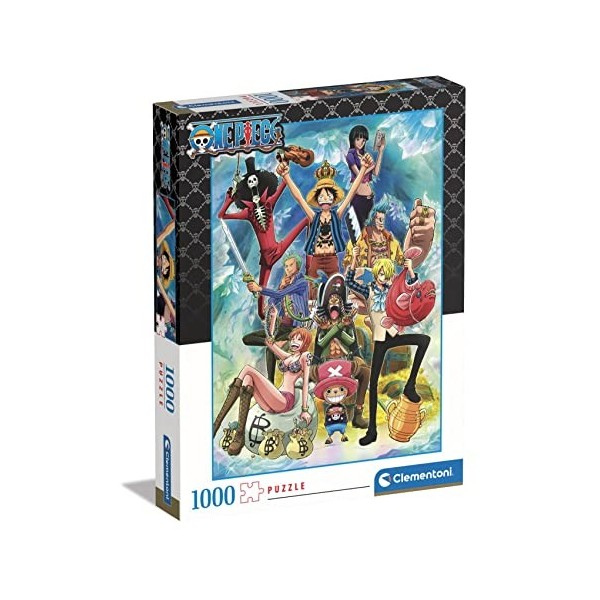 Clementoni - One Piece - Puzzle de 1000 Pièces - Jeu de Patience et de Réflexion - Format Portait - Image Net - Décoration - 