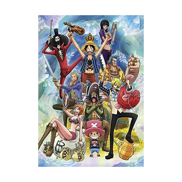 Clementoni - One Piece - Puzzle de 1000 Pièces - Jeu de Patience et de Réflexion - Format Portait - Image Net - Décoration - 
