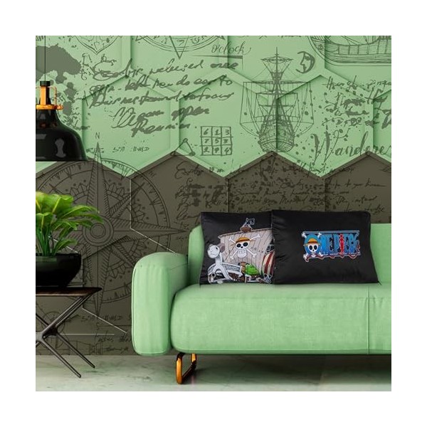 One Piece Housse de Coussin Anime Manga Lot 2 Housses de Coussins Décoratifs Canapé ou Lit Enfant Ado 35x35 et 50x30 cm