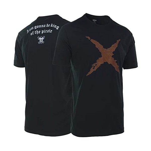 One Piece Monkey D Luffy Scar King of Pirate Japonais Anime Premium 100% Coton Col Rond à Manche Courte Homme T-Shirt Unisexe