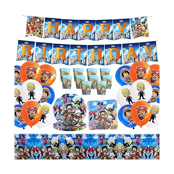 Fournitures de Fête DAnniversaire, One Piece Ensemble de Vaisselle de Fête Décorations danniversaire Ensemble Vaisselle Ann