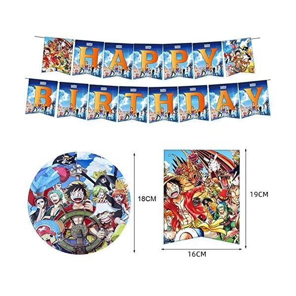 Fournitures de Fête DAnniversaire, One Piece Ensemble de Vaisselle de Fête Décorations danniversaire Ensemble Vaisselle Ann