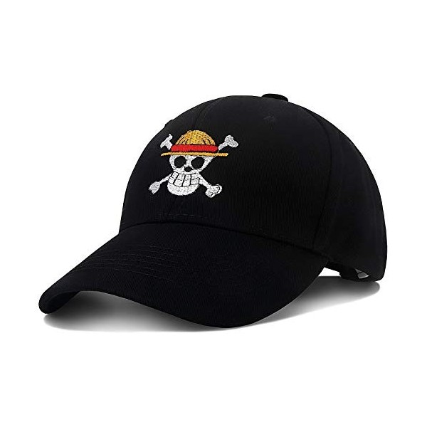 Roffatide Anime One Piece Luffy Straw Hat Crew Casquette de Baseball Réglable Chapeau de Baseball en Coton Brodé Hommes Femme