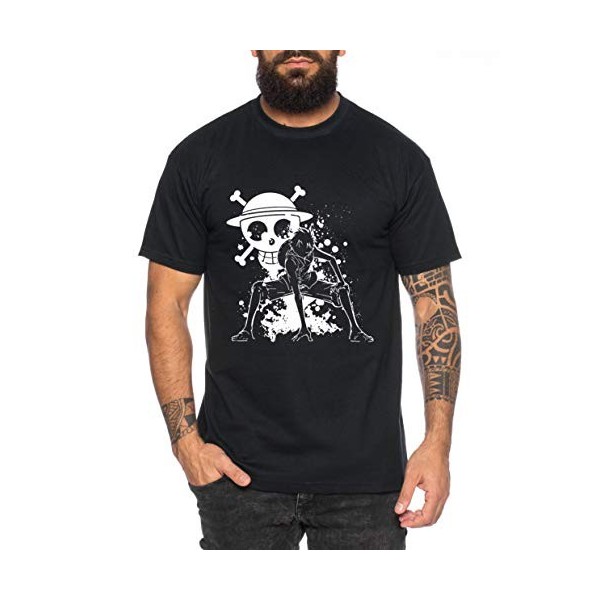 Ruffy Angry Gear Zoro One Manga T-Shirt 2 Luffy pour Homme Anime Piece, Farbe2:Noir, Größe2:Medium