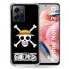 Cokitec Coque Renforcée en Verre Trempé pour Xiaomi Redmi Note 12 4G Manga One Piece Tete de Mort