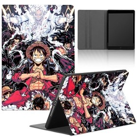 Tablet Coque pour Samsung Tab A8 2021 X200/X205 10.5, One Piece Motifs Luffy Zoro Gear 5 Nika Animés avec Fonction Support