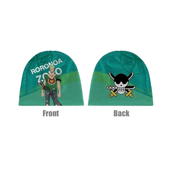 MayDee 2 Pièces Écharpe & Bonnet Roronoa Zoro Anime, Tricoté Ensemble Chaud pour Lautomne Et lhiver, Doux, Confortable Et A