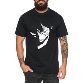 Ruffy Face Zoro One Manga T-Shirt Luffy pour Homme Anime Piece, Farbe2:Noir, Größe2:Medium