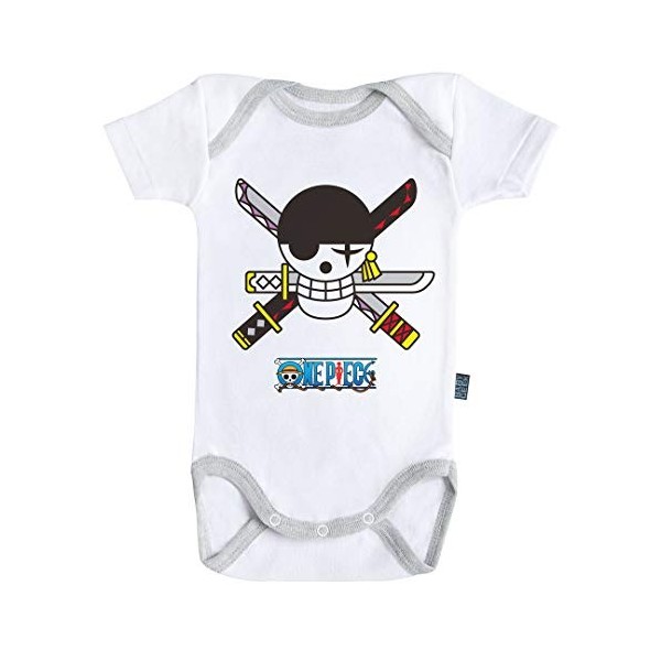 Baby Geek Emblème Zoro - One Piece - Body Bébé manches courtes 3-6 mois