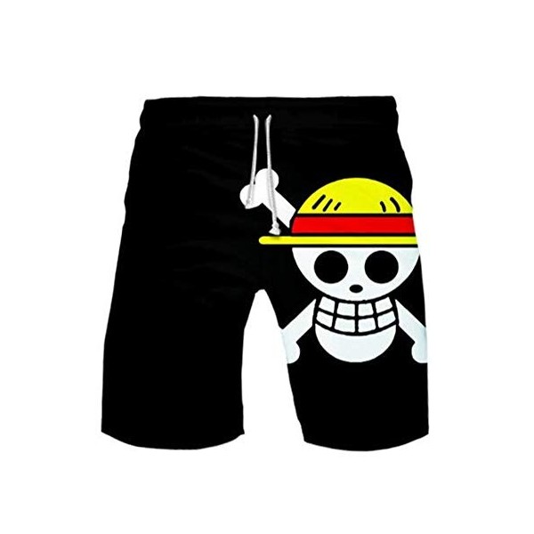 WANHONGYUE Anime One Piece Monkey D Luffy Short de Plage Maillot de Bain Homme 3D Imprimé Été Beach Board Shorts Swim Trunks 