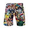 WANHONGYUE Anime One Piece Monkey D Luffy Short de Plage Maillot de Bain Homme 3D Imprimé Été Beach Board Shorts Swim Trunks 