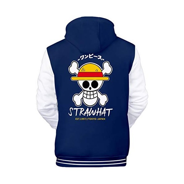 OLIPHEE Garçon One Piece Sweat à Capuche Impression 3D Couleur Pull Japonais Anime Luffy Ace Hoodie Pullover HZ-1902 XXS