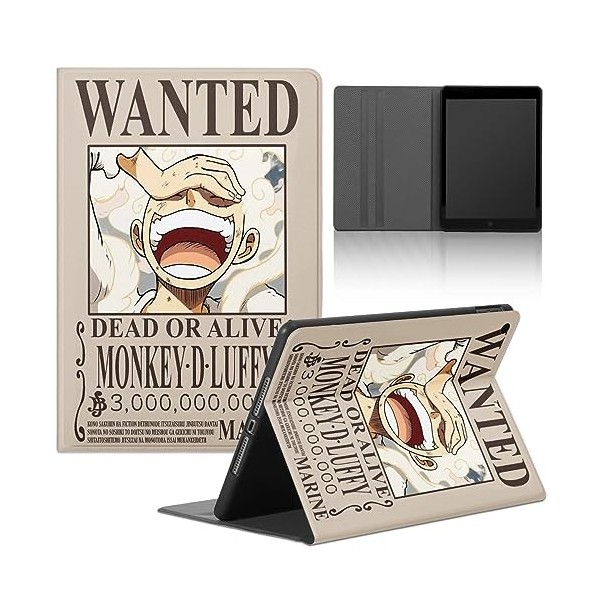 Tablet Coque pour Apple iPad Air 2 9.7, One Piece Motifs Luffy Zoro Gear 5 Nika Animés avec Fonction Support PU Cuir Flip H