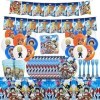 BESTZY One Piece Vaisselle de Fête, One Piece Party Supplies Décoration Set Vaisselle de Fête de Anniversaire Comprend des Na