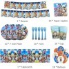 BESTZY One Piece Vaisselle de Fête, One Piece Party Supplies Décoration Set Vaisselle de Fête de Anniversaire Comprend des Na