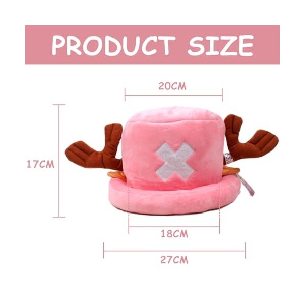 BSNRDX Anime Chapeau Tony Tony Chopper Casquette Capeline Personnage de Dessin animé pour Soleil dété Protection UV Adultes 