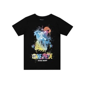 One Piece T-Shirt Tshirt Manga | Anime t-Shirt | Tee Shirt Enfant garçon | Noir | 13-14 Ans
