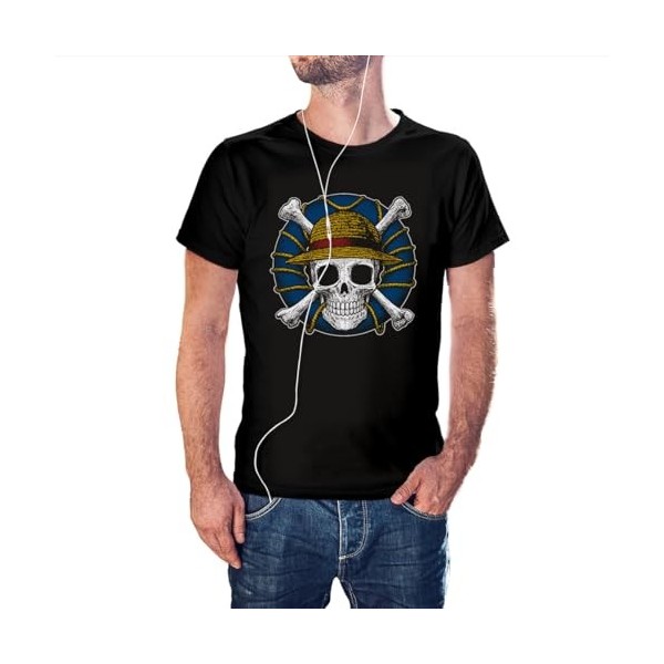 KMF T-SHIRT - T-shirt Homme Piece One Pirate Skull, Noir , S
