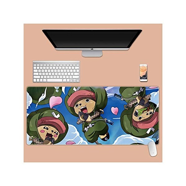 One Piece 900x400mm Tapis de Souris XXL Multifonction Gaming Mousepad XXL Grand sous Main, Anime Souris 3mm Bureau Anti-Gliss