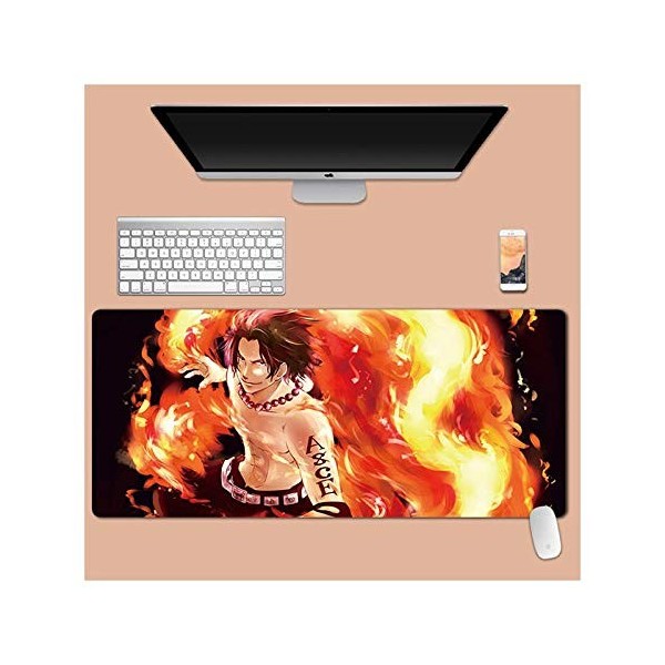 One Piece 900x400mm Tapis de Souris XXL Multifonction Gaming Mousepad XXL Grand sous Main, Anime Souris 3mm Bureau Anti-Gliss