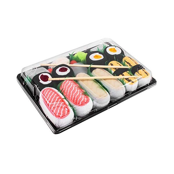 Sushi Socks Box - 5 paire de Sushi CHAUSSETTES en Coton pour Fammes et Hommes, Multicolore, 41/46