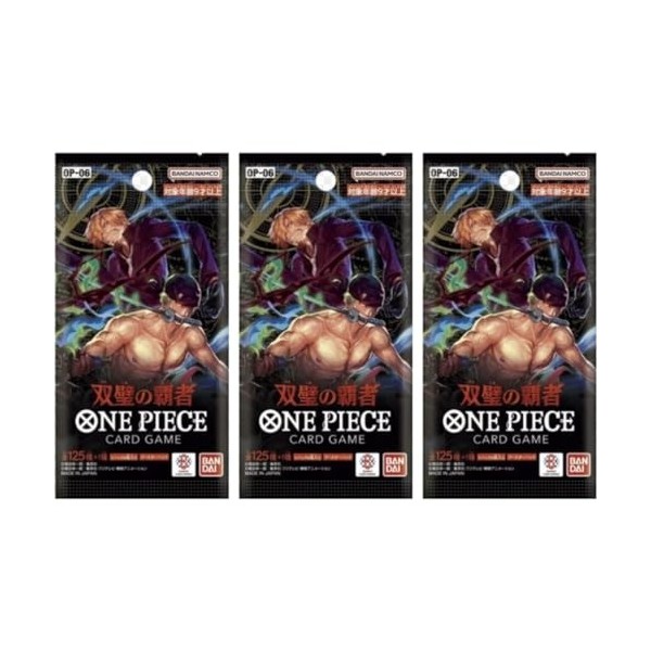 Heartforcards® Lot de 3 boosters One Piece Twin Champions OP-06 - Japonais + protection dexpédition