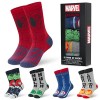 Marvel Chaussettes Homme, Coffret 5 Paires de Chaussettes Fantaisie, Cadeau Humoristique Geek Homme Ado 39-44 ou 40-45 Bleu/