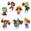 LKNBIF 7 Pièce One Piece Figure, Anime One Piece Cake Topper, Cool Anime Statue Decoration Ornements Anniversaire pour Les Fa