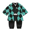 UNGGOY Bébé Bébé Garçon Barboteuse Dessin Animé Manches Longues Combinaison Cosplay Anime One-Piece Vêtements, Vert, 12-24 mo