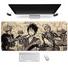 One Piece 900x400mm Tapis de Souris XXL Multifonction Gaming Mousepad XXL Grand sous Main, Anime Souris 3mm Bureau Anti-Gliss