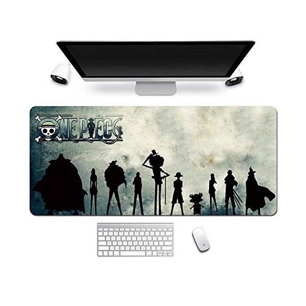 One Piece 900x400mm Tapis de Souris XXL Multifonction Gaming Mousepad XXL Grand sous Main, Anime Souris 3mm Bureau Anti-Gliss