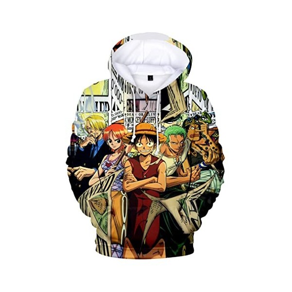 One Piece Pull Capuche Imprimé 3D Anime Hoodie Sportswear Luffy Chopper Zoro Nami Sanji Tops,5697,XS1