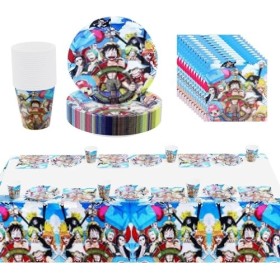 HYXRCC Anniversaire Vaisselle 61pcs,Anniversaire Décoration 20 Invités, Vaisselle De Fête Set,Fête Décoration,Assiettes,Tasse