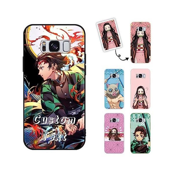 LYUBFDC Coque pour Samsung Galaxy S8 5.8 Anime Demon Slayer Tanjirou Kamado Nezuko Zenitsu Inosuke Giyuu Shinobu Manga Dess