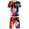 Silver Basic Luffy Unisexe Homme Tshirt et Short Ensemble de Sport Cosplay Luffy Naomi Jogging Survêtement M,4317-2