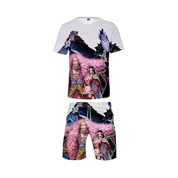 Silver Basic Luffy Unisexe Homme Tshirt et Short Ensemble de Sport Cosplay Luffy Naomi Jogging Survêtement M,4317-2