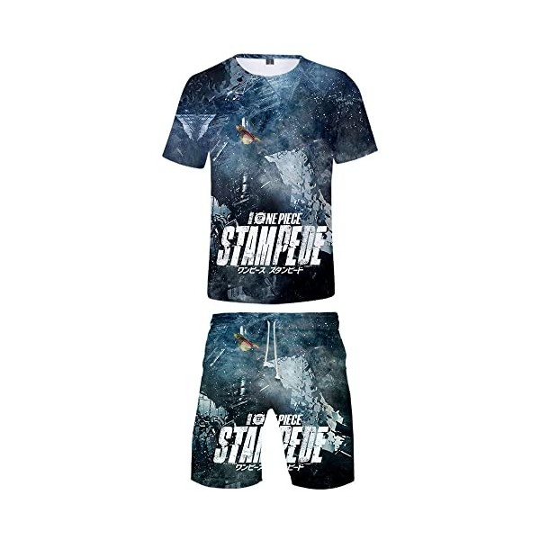 Silver Basic Luffy Unisexe Homme Tshirt et Short Ensemble de Sport Cosplay Luffy Naomi Jogging Survêtement M,4317-2