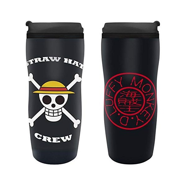 Close Up One Piece Tumbler Luffy D. Monkey Mug noir imprimé 100% plastique