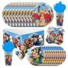 LGQHCE One Piece Vaisselle Fête, 81 PCS Décorations Anniversaire Party Supplies Set Assiettes,Gobelets, Serviettes,Nappe Tran