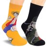 Roffatide anime Chaussettes One Piece crew lot de 2 paires chaussettes Luffy Roronoa zoro pour homme et femme