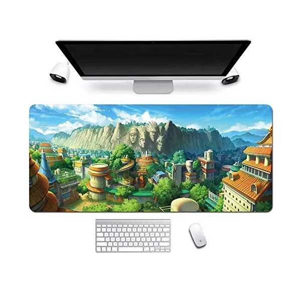Mousepad One Piece Tapis de Souris XL 900x400mm Hydrorésistant Anime Mousepad Grand Tapis de Souris Gamer avec Base en Caoutc