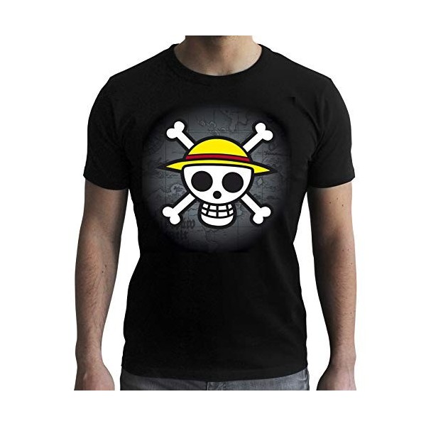 ABYstyle - ABYTEX040 - One Piece - Déguisements et Imitations - T-Shirt Basic Homme Skull With Map - Noir - M