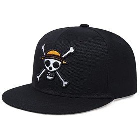 Casquette de Baseball Anime One Piece Noir Broderie Réglable Adulte Soleil Chapeau Dessin Animé Parasol Dété Chapeau Décontr