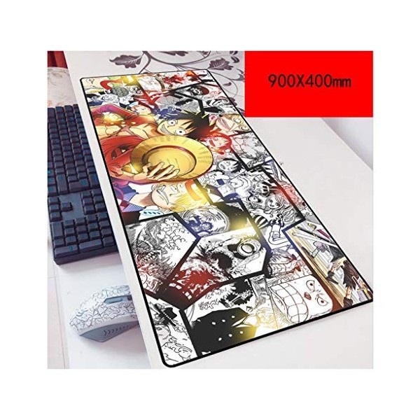 One Piece Tapis De Souris De Jeu De Vitesse |Tapis De Souris XXL | 900 X 400Mm Grand Format |Base De 3 Mm DÉpaisseur | Préci